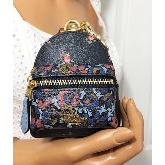 Coach Backpack Keychain Blue Bag Charm NWT - Picture 4 of 8